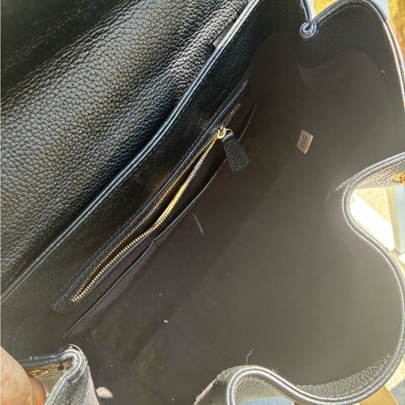 Black Pebbled Leather Top-Handle Bag main image 6
